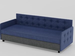 Sofa Jednoosobowa Z Pojemnikiem Na Pościel I Pikowanymi Bokami